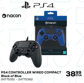 Aanbiedingen Ps4 controller wired compact black of blue - Nacon - Geldig van 22/10/2021 tot 07/12/2021 bij Supra Bazar