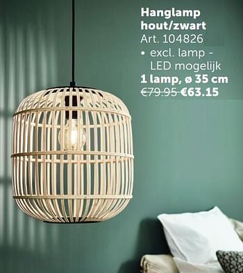 Aanbiedingen Hanglamp hout-zwart 1 lamp - Geldig van 02/11/2021 tot 29/11/2021 bij Zelfbouwmarkt
