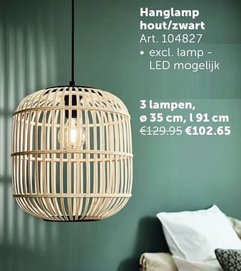 Aanbiedingen Hanglamp hout-zwart 3 lampen - Geldig van 02/11/2021 tot 29/11/2021 bij Zelfbouwmarkt