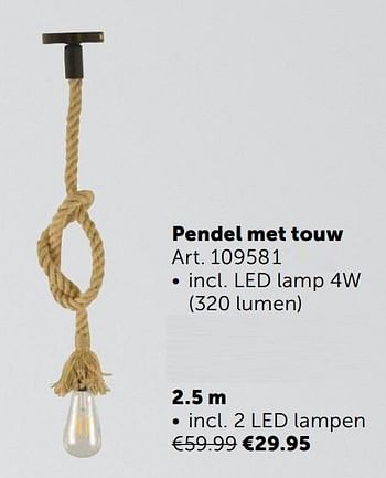 Aanbiedingen Pendel met touw 2.5 m - Geldig van 02/11/2021 tot 29/11/2021 bij Zelfbouwmarkt