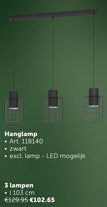 Aanbiedingen Hanglamp 3 lampen - Geldig van 02/11/2021 tot 29/11/2021 bij Zelfbouwmarkt