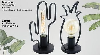 Aanbiedingen Tafellamp cactus - Geldig van 02/11/2021 tot 29/11/2021 bij Zelfbouwmarkt