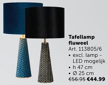 Aanbiedingen Tafellamp fluweel - Geldig van 02/11/2021 tot 29/11/2021 bij Zelfbouwmarkt