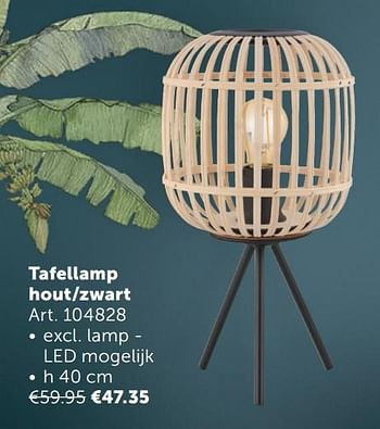 Aanbiedingen Tafellamp hout-zwart - Geldig van 02/11/2021 tot 29/11/2021 bij Zelfbouwmarkt