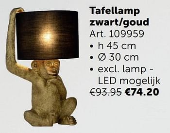Aanbiedingen Tafellamp zwart-goud - Geldig van 02/11/2021 tot 29/11/2021 bij Zelfbouwmarkt