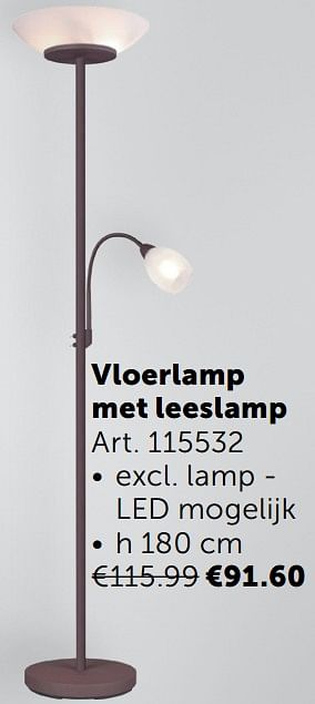 Aanbiedingen Vloerlamp met leeslamp - Geldig van 02/11/2021 tot 29/11/2021 bij Zelfbouwmarkt