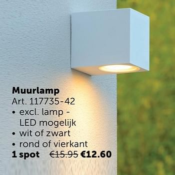 Aanbiedingen Muurlamp 1 spot - Geldig van 02/11/2021 tot 29/11/2021 bij Zelfbouwmarkt