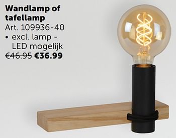 Aanbiedingen Wandlamp of tafellamp - Geldig van 02/11/2021 tot 29/11/2021 bij Zelfbouwmarkt