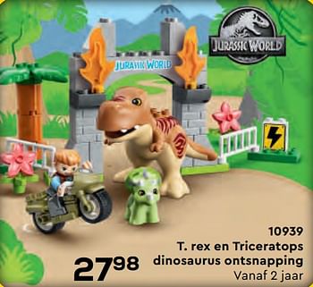 Aanbiedingen 10939 t. rex en triceratops dinosaurus ontsnapping - Lego - Geldig van 22/10/2021 tot 07/12/2021 bij Supra Bazar