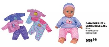 Aanbiedingen Babypop met 4 extra kleedjes - Huismerk - Supra Bazar - Geldig van 22/10/2021 tot 07/12/2021 bij Supra Bazar