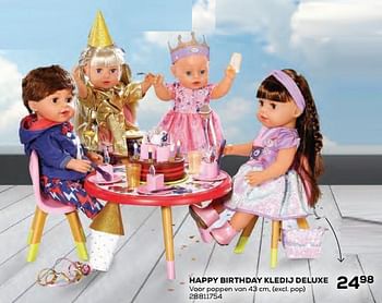 Aanbiedingen Happy birthday kledij deluxe - Baby Born - Geldig van 22/10/2021 tot 07/12/2021 bij Supra Bazar