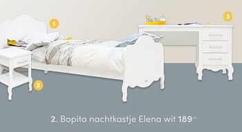 Aanbiedingen Bopita nachtkastje elena wit - Bopita - Geldig van 24/10/2021 tot 30/10/2021 bij Baby & Tiener Megastore