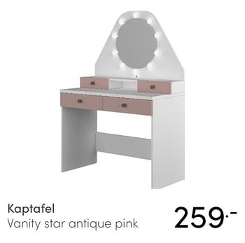 Aanbiedingen Kaptafel vanity star antique pink - Huismerk - Baby &amp; Tiener Megastore - Geldig van 24/10/2021 tot 30/10/2021 bij Baby & Tiener Megastore