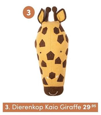 Aanbiedingen Dierenkop kaio giraffe - KidsDepot  - Geldig van 24/10/2021 tot 30/10/2021 bij Baby & Tiener Megastore