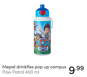 Aanbiedingen Mepal drinkfles pop up campus paw patrol - Mepal - Geldig van 24/10/2021 tot 30/10/2021 bij Baby & Tiener Megastore