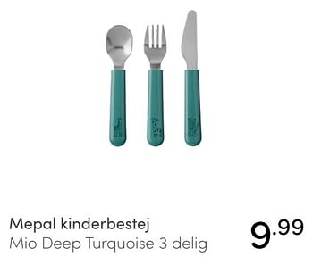 Aanbiedingen Mepal kinderbestek mio deep turquoise - Mepal - Geldig van 24/10/2021 tot 30/10/2021 bij Baby & Tiener Megastore