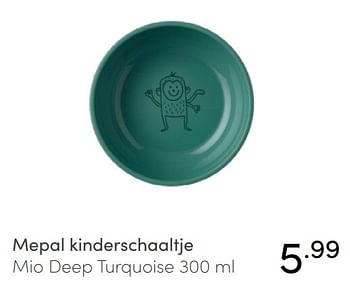 Aanbiedingen Mepal kinderschaaltje mio deep turquoise - Mepal - Geldig van 24/10/2021 tot 30/10/2021 bij Baby & Tiener Megastore