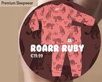 Aanbiedingen Premium sleepwear roarr ruby - Feetje - Geldig van 24/10/2021 tot 30/10/2021 bij Baby & Tiener Megastore