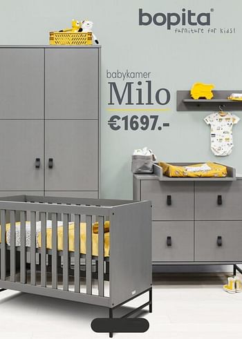 Aanbiedingen Babykamer milo - Bopita - Geldig van 24/10/2021 tot 30/10/2021 bij Baby & Tiener Megastore
