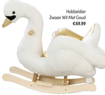 Aanbiedingen Hobbeldier zwaan wit met goud - Cabino - Geldig van 24/10/2021 tot 30/10/2021 bij Baby & Tiener Megastore