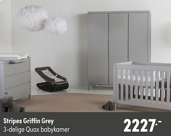 Aanbiedingen Stripes griffin grey 3-delige quax babykamer - Quax - Geldig van 24/10/2021 tot 30/10/2021 bij Baby & Tiener Megastore