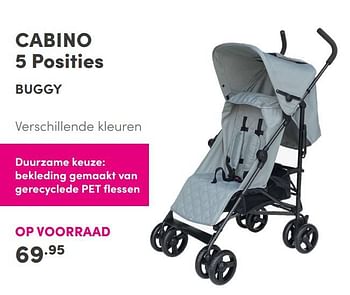 Aanbiedingen Cabino 5 posities buggy - Cabino - Geldig van 24/10/2021 tot 30/10/2021 bij Baby & Tiener Megastore