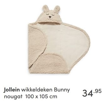 Aanbiedingen Jollein wikkeldeken bunny nougat - Jollein - Geldig van 24/10/2021 tot 30/10/2021 bij Baby & Tiener Megastore