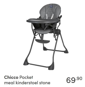 Aanbiedingen Chicco pocket meal kinderstoel stone - Chicco - Geldig van 24/10/2021 tot 30/10/2021 bij Baby & Tiener Megastore