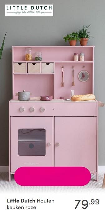 Aanbiedingen Little dutch houten keuken roze - Little Dutch - Geldig van 24/10/2021 tot 30/10/2021 bij Baby & Tiener Megastore