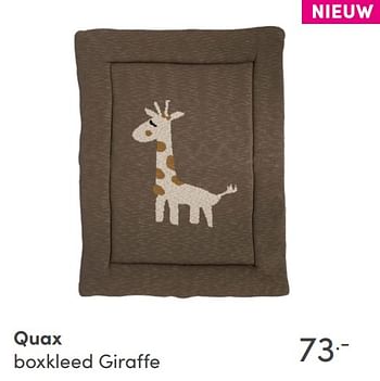 Aanbiedingen Quax boxkleed giraffe - Quax - Geldig van 24/10/2021 tot 30/10/2021 bij Baby & Tiener Megastore