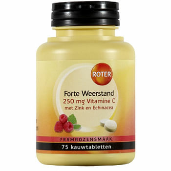 Aanbiedingen Roter Forte Weerstand 250 mg Vitamine C 75 kauwtabletten - Geldig van 26/10/2021 tot 22/01/2022 bij Plein