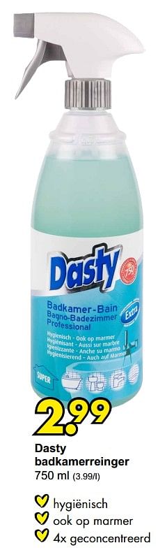 Aanbiedingen Dasty badkamerreinger - Dasty - Geldig van 19/10/2021 tot 31/10/2021 bij Wibra