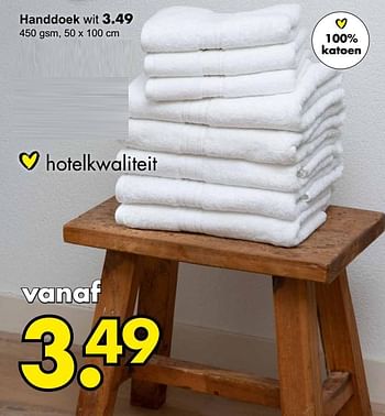 Aanbiedingen Handdoek wit - Huismerk - Wibra - Geldig van 19/10/2021 tot 31/10/2021 bij Wibra
