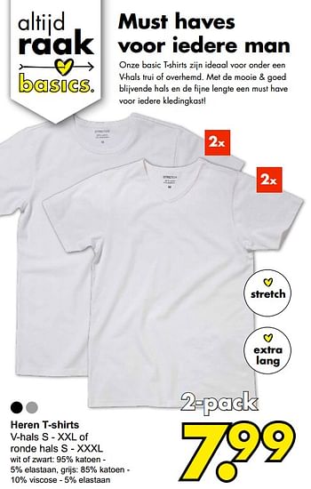 Aanbiedingen Heren t-shirts - Huismerk - Wibra - Geldig van 19/10/2021 tot 31/10/2021 bij Wibra