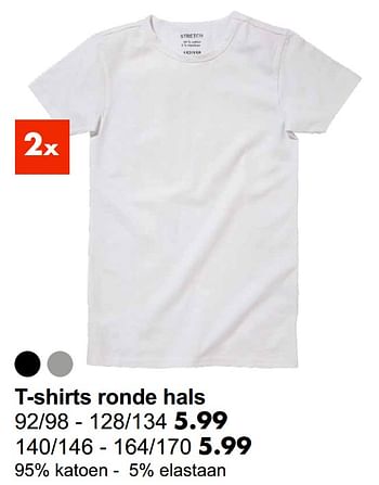 Aanbiedingen T-shirts ronde hals - Huismerk - Wibra - Geldig van 19/10/2021 tot 31/10/2021 bij Wibra