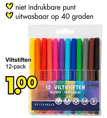 Aanbiedingen Viltstiften - Huismerk - Wibra - Geldig van 19/10/2021 tot 31/10/2021 bij Wibra