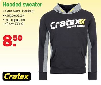 Aanbiedingen Hooded sweater - Cratex - Geldig van 24/10/2021 tot 14/11/2021 bij Van Cranenbroek