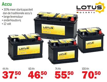 Aanbiedingen Lotus geräte accu 44ah - Lotus Geräte - Geldig van 24/10/2021 tot 14/11/2021 bij Van Cranenbroek
