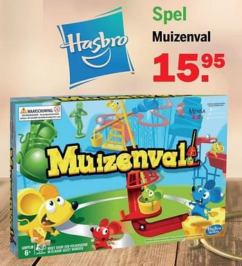 Aanbiedingen Spel muizenval - Hasbro - Geldig van 24/10/2021 tot 14/11/2021 bij Van Cranenbroek