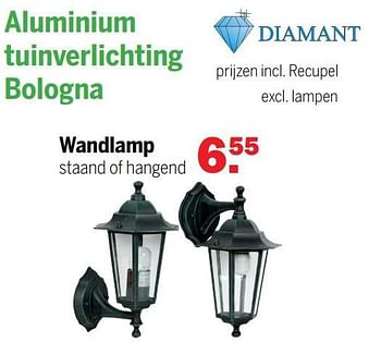Aanbiedingen Wandlamp - Diamant - Geldig van 24/10/2021 tot 14/11/2021 bij Van Cranenbroek
