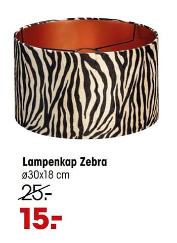 Aanbiedingen Lampenkap zebra - Huismerk - Kwantum - Geldig van 01/11/2021 tot 07/11/2021 bij Kwantum