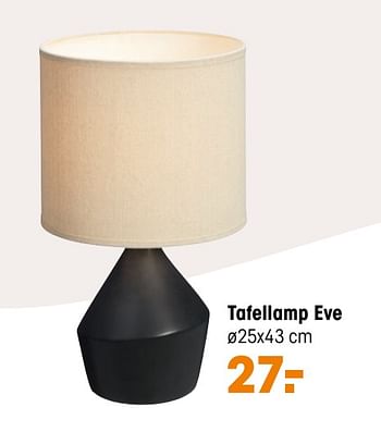 Aanbiedingen Tafellamp eve - Huismerk - Kwantum - Geldig van 01/11/2021 tot 07/11/2021 bij Kwantum