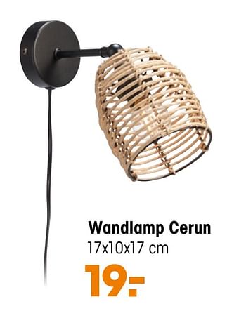 Aanbiedingen Wandlamp cerun - Huismerk - Kwantum - Geldig van 01/11/2021 tot 07/11/2021 bij Kwantum