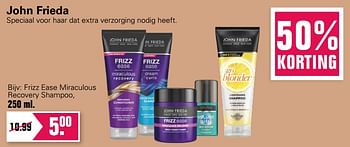 Aanbiedingen Frizz ease miraculous recovery shampoo - John Frieda - Geldig van 22/10/2021 tot 08/11/2021 bij De Online Drogist