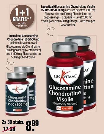 Aanbiedingen Lucovitaal glucosamine chondroïtine 1500-500 mg - Lucovitaal - Geldig van 22/10/2021 tot 08/11/2021 bij De Online Drogist