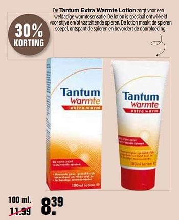 Aanbiedingen Tantum extra warmte lotion - Tantum - Geldig van 22/10/2021 tot 08/11/2021 bij De Online Drogist