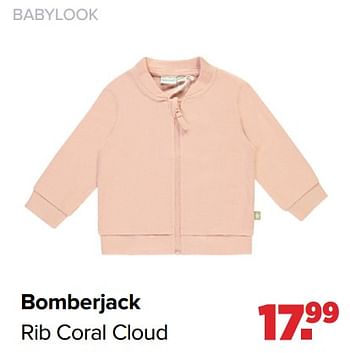 Aanbiedingen Bomberjack rib coral cloud - Baby look - Geldig van 25/10/2021 tot 04/12/2021 bij Baby-Dump