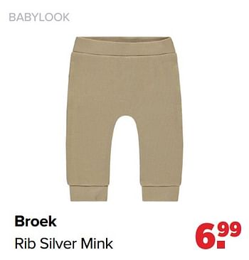 Aanbiedingen Broek rib silver mink - Baby look - Geldig van 25/10/2021 tot 04/12/2021 bij Baby-Dump