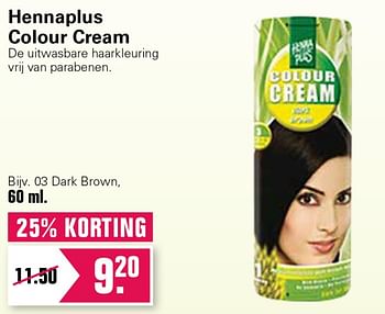 Aanbiedingen Hennaplus colour cream 03 drak brown - Henna Plus - Geldig van 22/10/2021 tot 08/11/2021 bij De Online Drogist