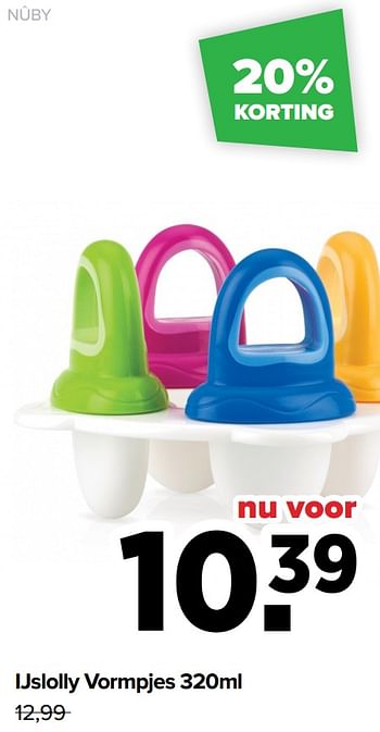 Aanbiedingen Ijslolly vormpjes - Nuby - Geldig van 25/10/2021 tot 04/12/2021 bij Baby-Dump